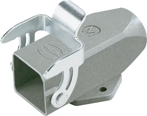 HARTING HAN A -liitäntäpistorasia, tyyppi 3A,M20-läpivienti, metallia, pinta-asennus, lukitusklipsi