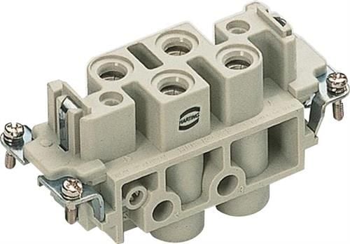 HARTING HAN Com liitin, insertti tyyppi 16Bhunstikruuviliitin max 16mm2, 80A4+ 2 napainen