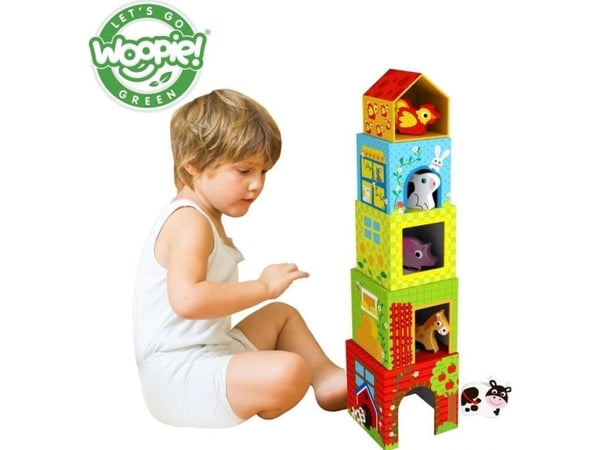 Woopie WOOPIE GREEN Puzzle Cubes Farm in Boxes + Figures 10 el.