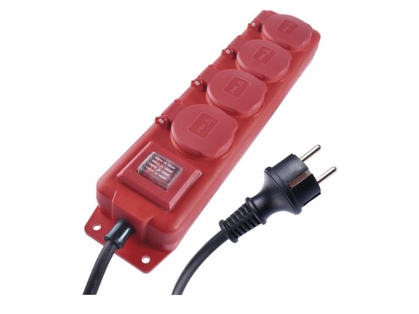 Emos P14131, 4 AC-pistorasia(a), Tyyppi E, 250 V, 3680 W, 16 A, 1,5 mm²