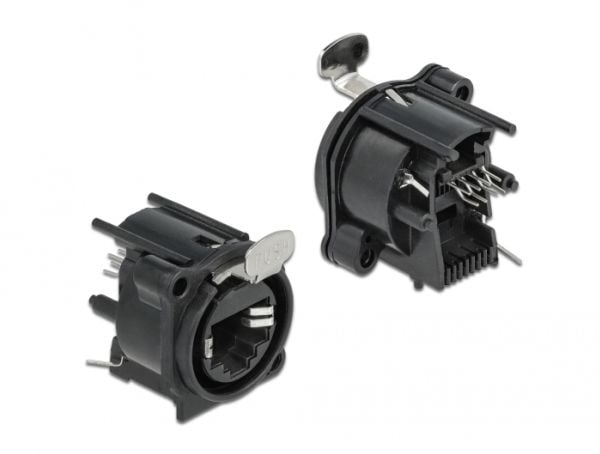 Delock - Modulinnlegg - D-type, jack to solder - RJ-45 - svart