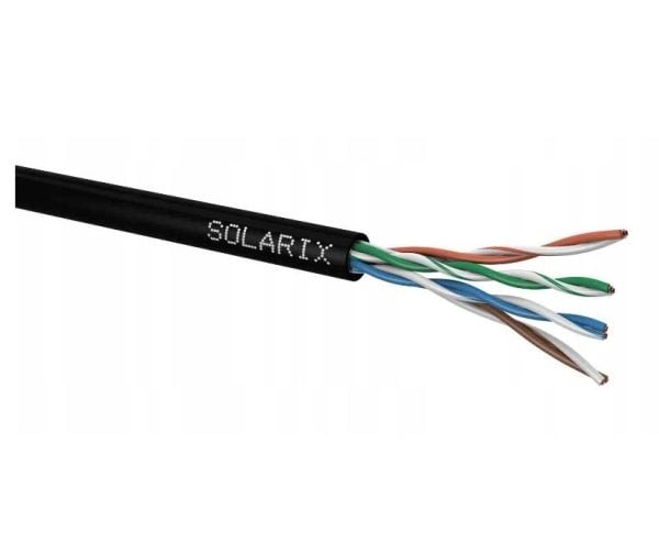 Asennuskaapeli Solarix ulkokäyttöön UTP, Cat5E, johto, PE, laatikko 305m SXKD-5E-UTP-PE