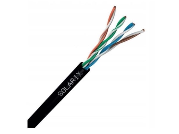 Asennuskaapeli Solarix ulkokäyttöön UTP, Cat5E, johto, PE, laatikko 305m SXKD-5E-UTP-PE