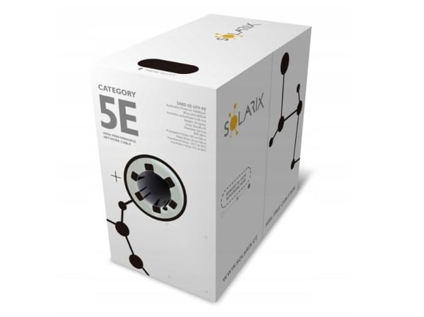 Asennuskaapeli Solarix ulkokäyttöön UTP, Cat5E, johto, PE, laatikko 305m SXKD-5E-UTP-PE