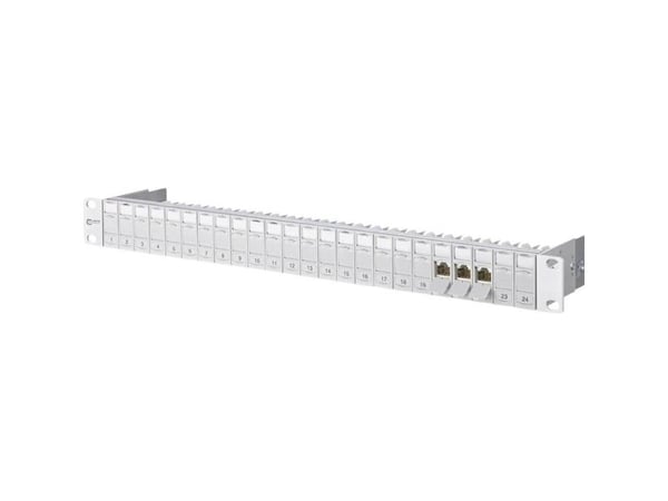 METZ CONNECT E-DAT-modul 24x8(8) 1HE patchfelt Cat.6A, lysgrå