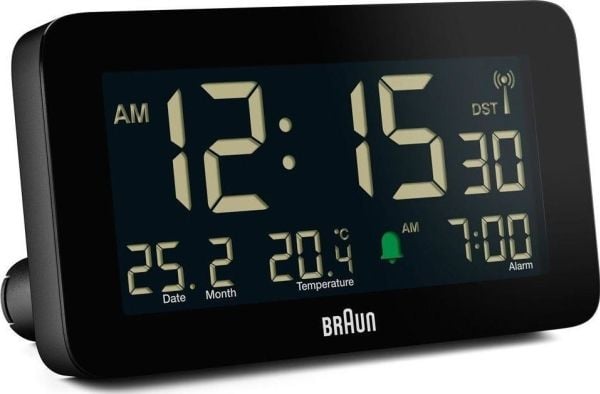Braun BC10, Digital vekkerklokke, Rektangel, Svart, 12/24h, F, °C, LCD