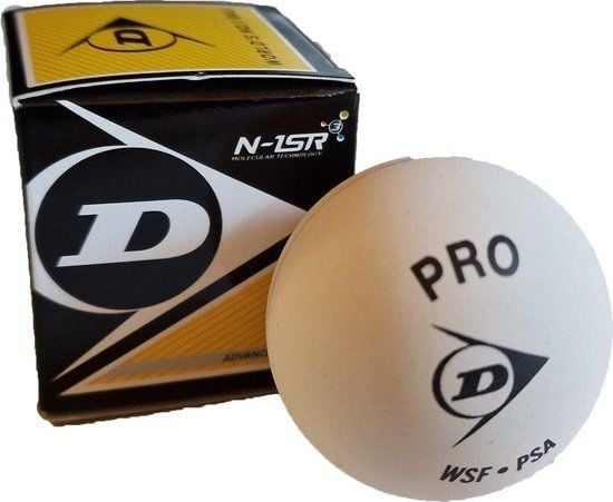 Dunlop ball PRO WHITE 1 gule prikker 12-eske PSA/WSA
