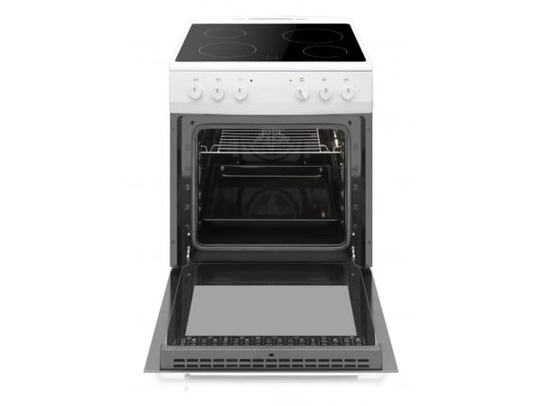 Hansa FCCW680009, Frittstående komfyr, Hvit, Rotasjon, Front, Keramisk, 4 zone(s)