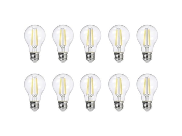 Sygonix SY-5275992 LED (RGB)-lamp EEK E (A - G) E27 Pæreform 7.3 W = 60 W Varmhvid (Ø x H) 60 mm x 104 mm Kan ikke dæmpes 10 stk
