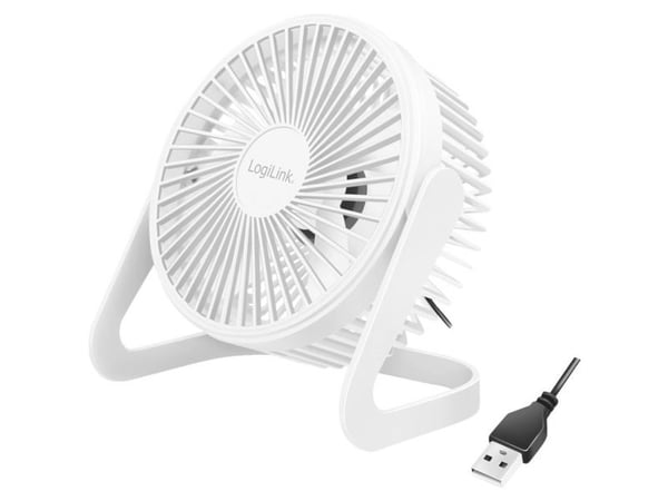 LogiLink - Kjølevifte - bordtopp - 12.7 cm - USB - hvit