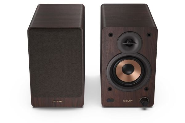 Sharp CP-SS30 - Høyttalere - 2.0-kanal - bokhylle - trådløs - Bluetooth - USB - 60 watt (Total) - brun