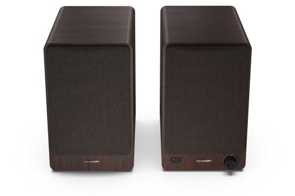 Sharp CP-SS30 - Høyttalere - 2.0-kanal - bokhylle - trådløs - Bluetooth - USB - 60 watt (Total) - brun