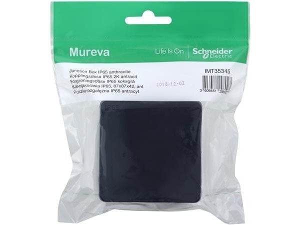 SCHNEIDER ELECTRIC kopplingsdosa Mureva IP65 antracitgrå RAL7016 mått=87x87x42 - i påse
