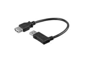 Goobay 95702-GB, 0,3 m, USB A, USB A, USB 2.0, uros-/naarasliitin, musta