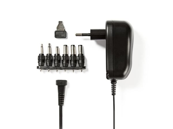 Nedis ACPA001, Universaali, Sisätila, 100/240 V, 12 W, 3/12 V, 1 A