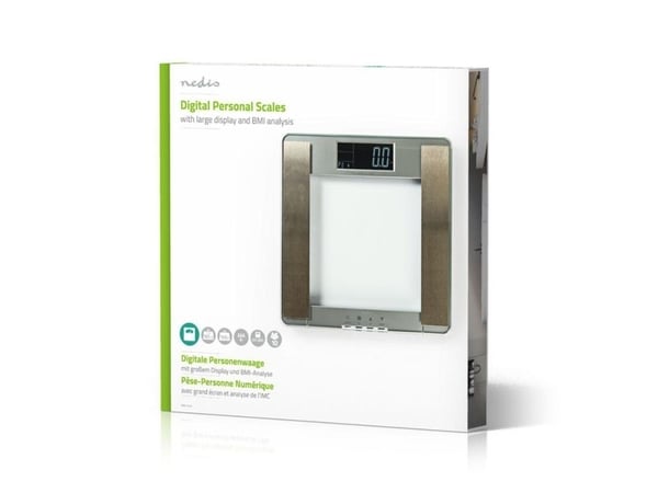 Nedis PESC120DCT, Elektronisk personvekt, 180 kg, 100 g, Sølv, Glass, LCD