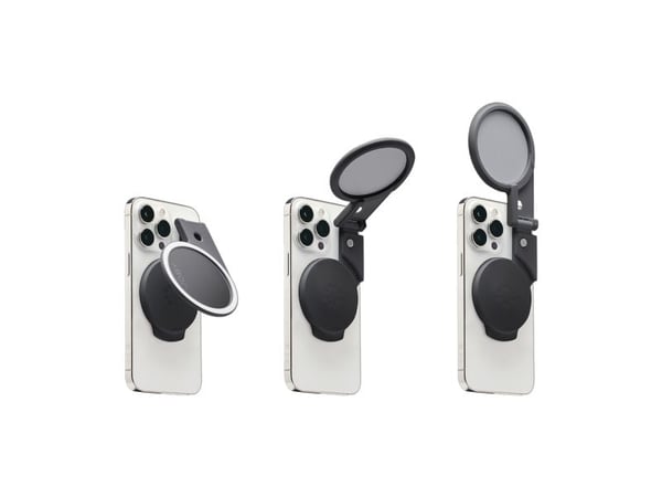 Joby Beamo, LED, Aluminium, Plast, 60 lm, 5600 K, Grå, iPhone with MagSafe, legacy iPhones, iPads, Android devices