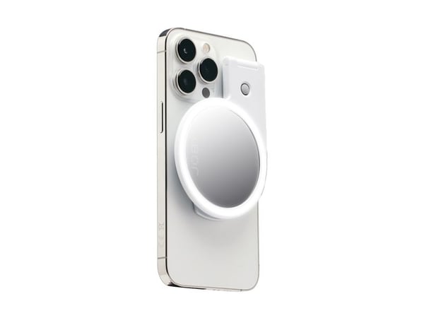 Joby Beamo, LED, Gjuten aluminium, Plast, 60 LM, 5600 K, Vit, iPhone with MagSafe, legacy iPhones, iPads, Android devices