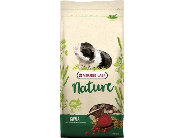 Versele-Laga Cavia Nature, Matbit, 2,3 kg, Guinea gris, Vitamin A, Vitamin C, Vitamin D3, Vitamin E, Kopper, Jod, Strykejern, Mangan, Selen, Zink, 15%