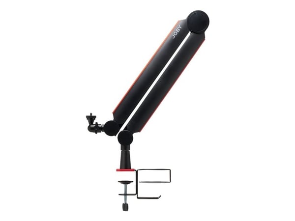 Joby Wavo Boom Arm, Boom-mikrofonstativ, Skrivebordsmontering, Sort, Aluminium, Plast, 1/4", 46,6 cm