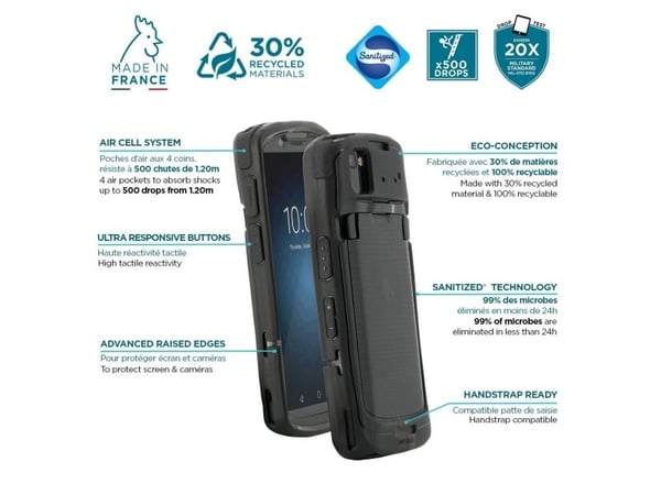 Mobilis PROTECH - Baksidedeksel for datafangstterminal - robust - 30 % resirkulert materiale - svart - for Zebra TC53, TC58