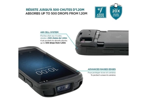 Mobilis PROTECH - Baksidedeksel for datafangstterminal - robust - 30 % resirkulert materiale - svart - for Zebra TC53, TC58
