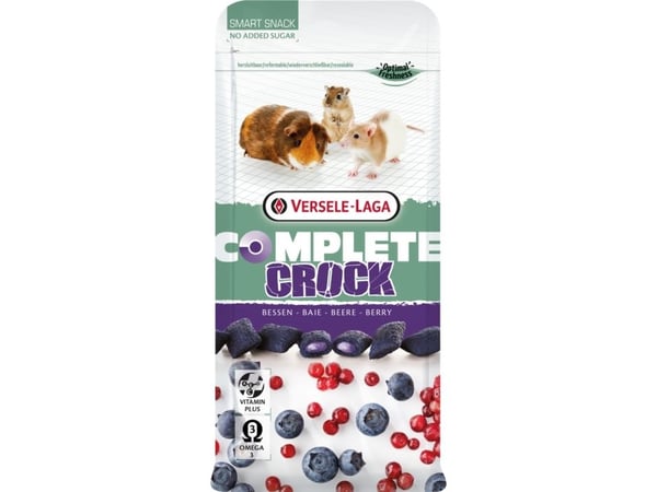 Versele-Laga Crock Berry, Matbit, 50 g, Kanin, Omega-3, Vitamin A, Vitamin C, Vitamin D3, Vitamin E, Veske