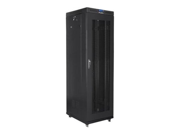 Lanberg - Rack skap - med 4 kjølevifter, display - svart, RAL 9004 - 42U - 19"