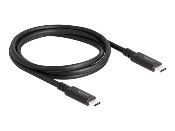 Delock - USB-kabel - 24 pin USB-C (hann) til 24 pin USB-C (hann) - USB4 / Thunderbolt 3 / DisplayPort - 48 V - 5 A - 1.2 m - utvidet effektområde (...