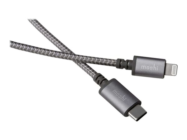 Moshi Integra - Lightning-kabel - USB-C hann til Lightning hann - 1.2 m - titangrå - USB Power Delivery (60W)