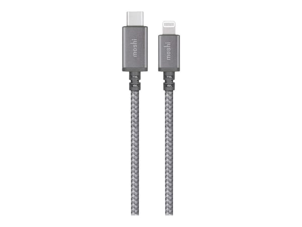 Moshi Integra - Lightning-kabel - USB-C hann til Lightning hann - 1.2 m - titangrå - USB Power Delivery (60W)