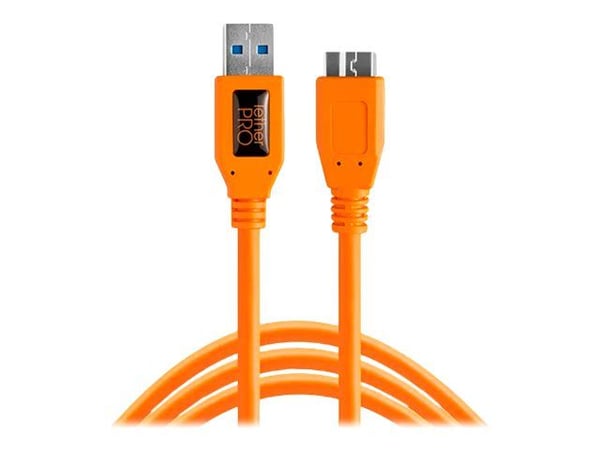 Tether Tools TetherPro - USB-kabel - USB-type A (hann) til Micro-USB Type B (hann) - USB 3.0 - 4.6 m - godt synlig oransje