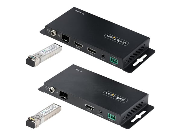 Startech 4K HDMI over Fiber Extender Kit, 4K 60Hz up to 3300ft/1km (Single Mode) or 1000ft/300m (Multimode) LC Fiber Optic, HDR/HDCP, Audio/RS232/I...