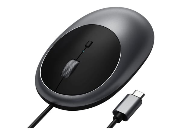 Satechi C1, Molempikätinen, IR LED, USB Type-C, 3200 DPI, Musta, Harmaa