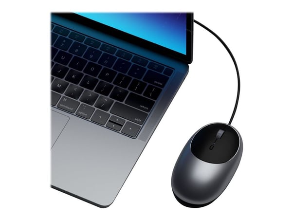Satechi C1, Molempikätinen, IR LED, USB Type-C, 3200 DPI, Musta, Harmaa