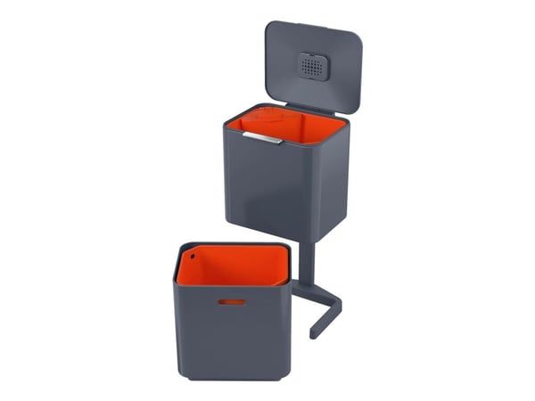 Joseph Joseph Totem Max - Søppelbøtte - flip lid / drawer - 60 L - grå