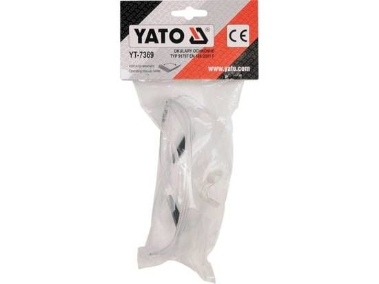 Yato YT-7369, Vernebriller, EN 166:2001, Gjennomsiktig, Gjennomsiktig, Polykarbonat (PC), 1 stykker