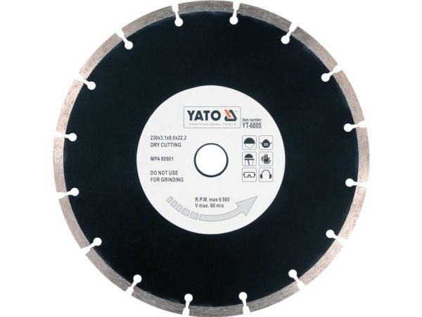 Yato YT-6005, Kutteskive, Murstein, Betong, Granitt, Murverk, Stein, Yato, 2,22 cm, 23 cm, 2,7 mm
