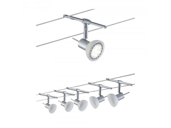 Paulmann 94136, Spotlight på skinne, GU5.3, 5 ampuller, LED, 10 W, Kromfarget