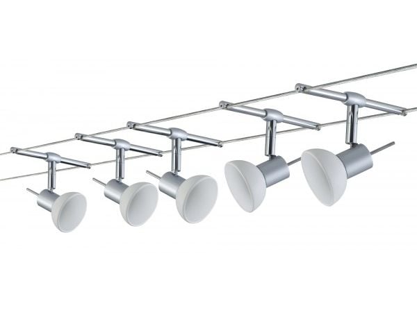 Paulmann 94136, Spotlight på skinne, GU5.3, 5 ampuller, LED, 10 W, Kromfarget