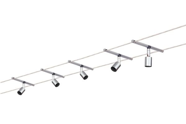 Paulmann Salt, Spotlight på skinne, GU5.3, 5 ampuller, 50 W, 230 V, Kromfarget