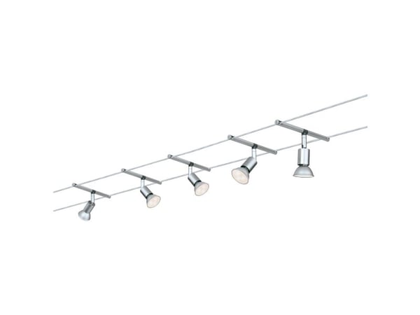 Paulmann Salt, Spotlight på skinne, GU5.3, 5 ampuller, 50 W, 230 V, Kromfarget