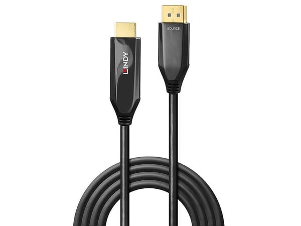 Lindy 40930, 1 m, DisplayPort, HDMI, Hankjønn, Hankjønn, Rett