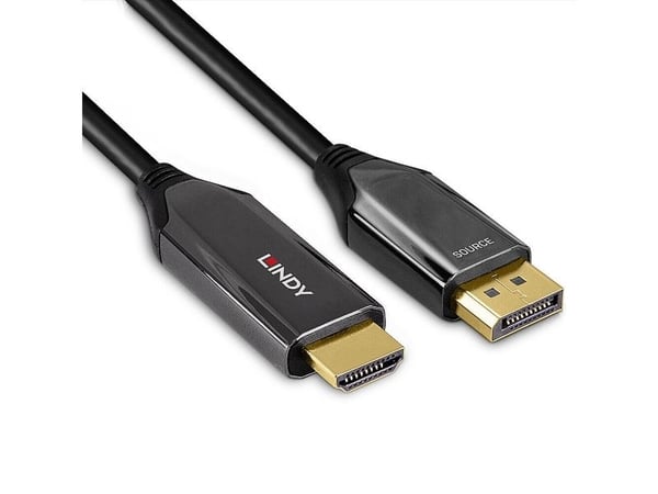 Lindy 40930, 1 m, DisplayPort, HDMI, Hankjønn, Hankjønn, Rett