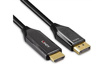 Lindy 40932, 3 m, DisplayPort, HDMI, Hankjønn, Hankjønn, Rett
