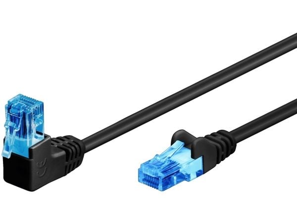 Goobay 51529, 1 m, Cat6a, U/UTP (UTP), RJ-45, RJ-45, Svart, Blå