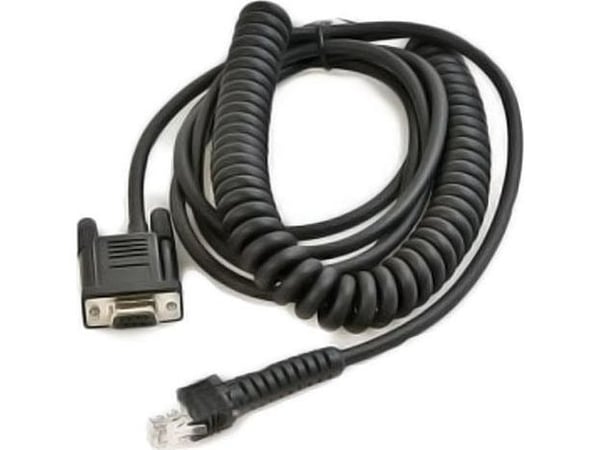 Datalogic CAB-456 - Seriell kabel - DB-9 (hann) - 3.7 m - rullet sammen - for PowerScan PBT7100, PD7100, PD8300, PD8500