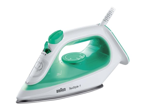 Braun TexStyle 1 SI 1040 GR - Dampstrykejern - såleplate: SuperCeramic - 2000 W - hvit/grønn