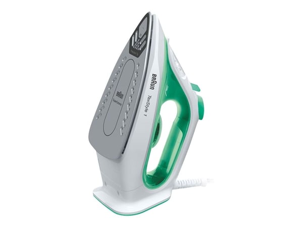Braun TexStyle 1 SI 1040 GR - Dampstrykejern - såleplate: SuperCeramic - 2000 W - hvit/grønn