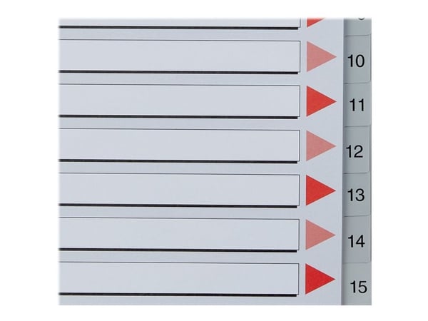 Esselte - Inndeler - fortrykt: 1-15 - for A4 (210 x 297 mm) - med fliker - grå